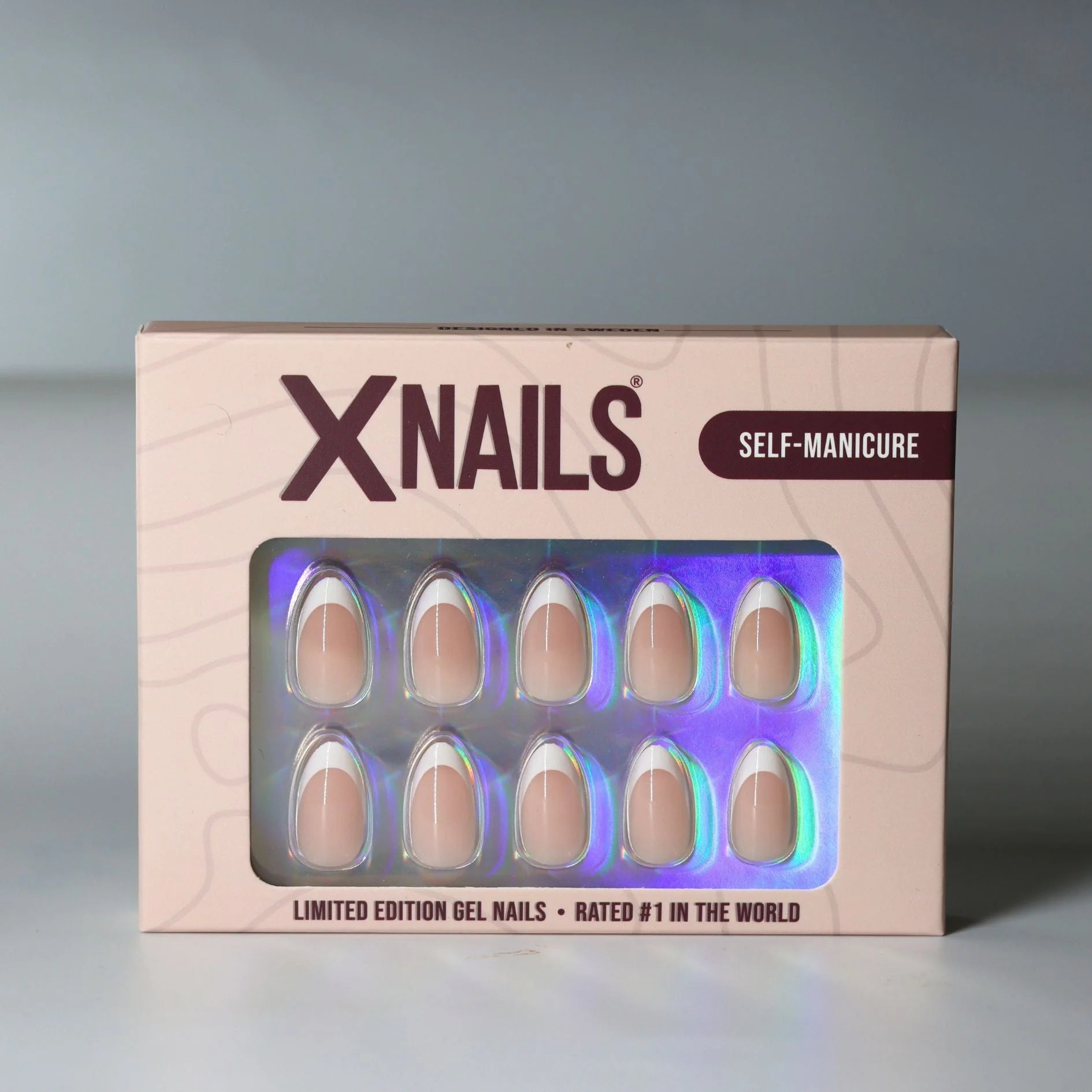 Angelic Aura XNails förpackning – limited edition gelénaglar i fransk design