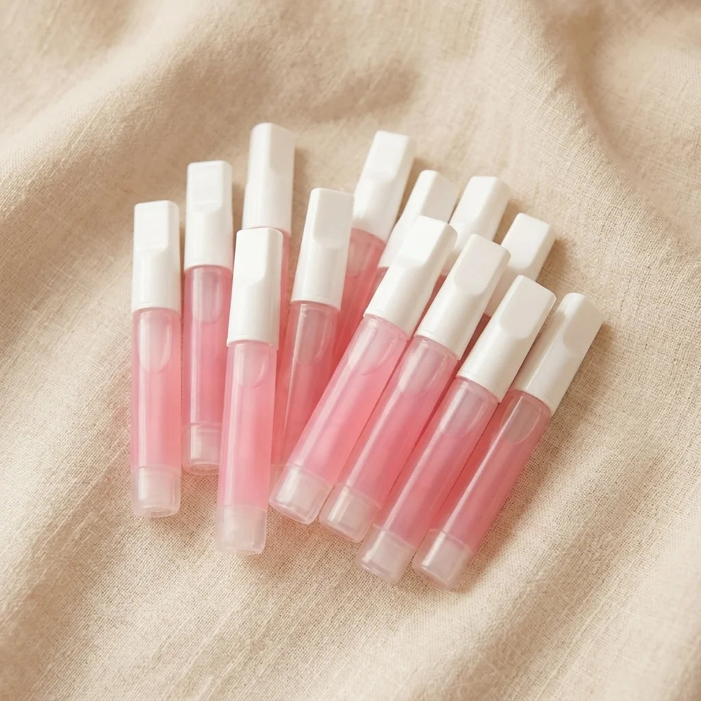 Glow Glue pack de 10 – ensemble de colle à ongles liquide rose pour ongles press-on