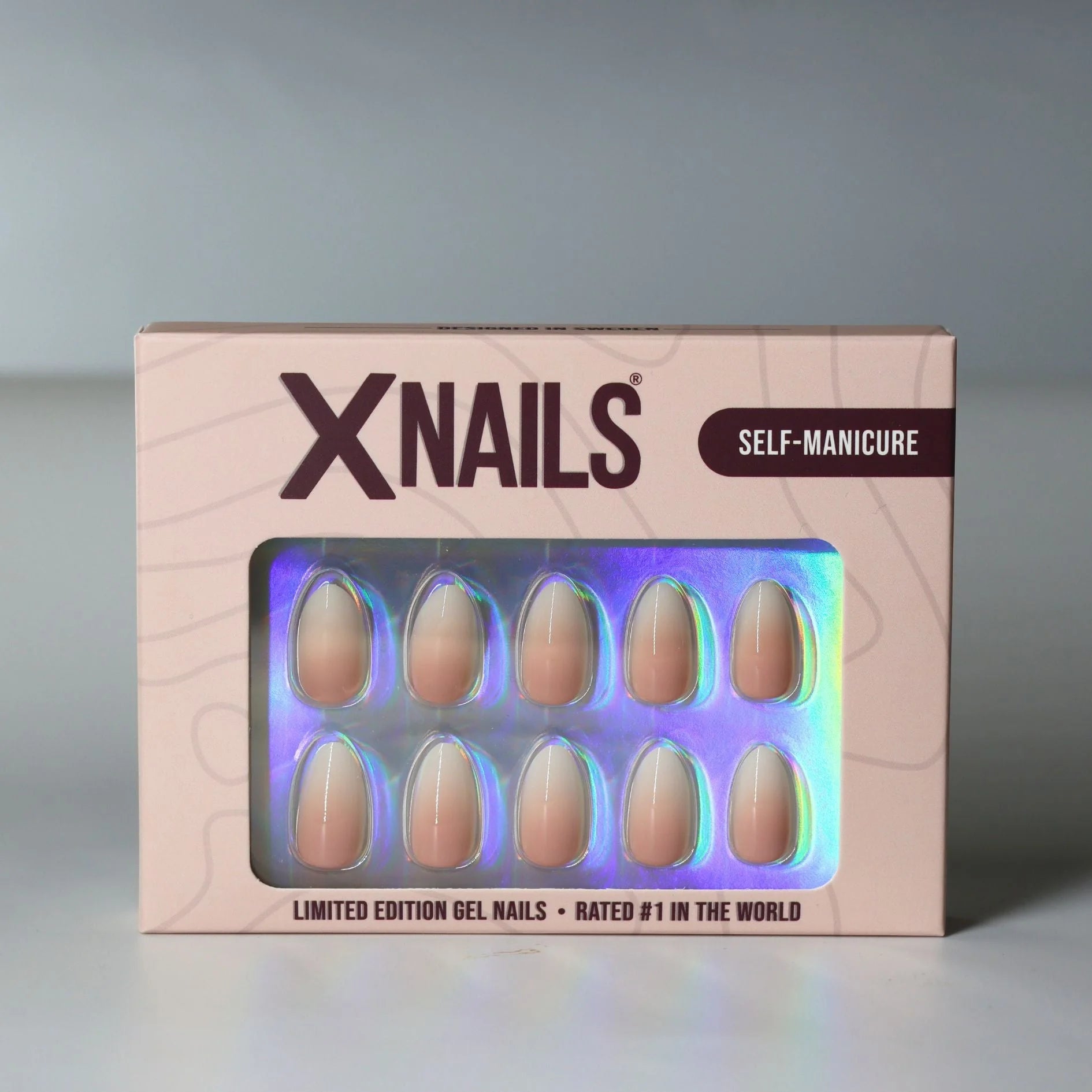 Dreamy Dip XNails förpackning – limited edition gelénaglar i ombre mandelform