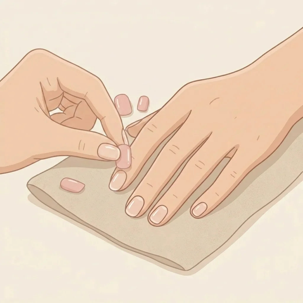 Illustration : trouver la bonne taille contre ses propres ongles