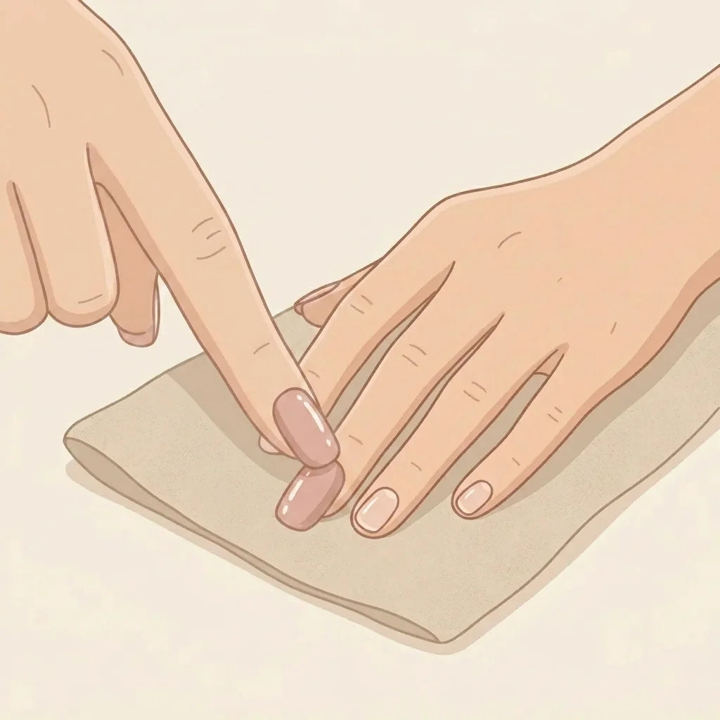 Illustration : appuyer l’ongle à poser